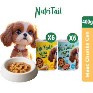 12PCS NutriTail 400g Dog Wet Food Meat Chunks Mousse Puppy Snack Real Meat Boost Immunity