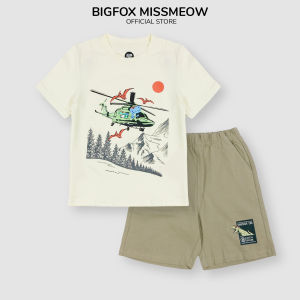 Set bộ bé trai Bigfox Miss Meow mùa hè cộc tay chất cotton size đại 7911 tuổi 30kg 40kg