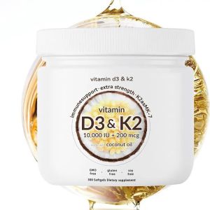 Popular vitamin d3k2 soft capsules 300 capsules factory direct delivery d3+k2 supplement Vegetarian Gelatin