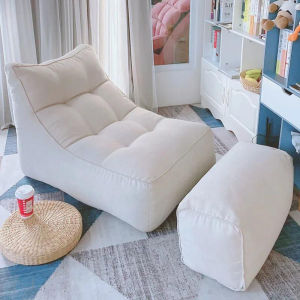 FREE STOOL L-Shape Bean Bag Chair Sofa Kerusi 4 kg Full Set Filling Durable Soft Sofa Material懒人沙发