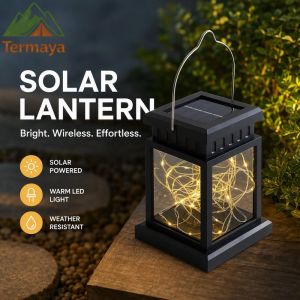 Termaya Solar Palace Lantern Outdoor Solar Hanging Led Lamp Garden Camping Warm White Color Changing
