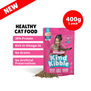 Prof. Bengal Kind Kibble (400g 1kg) - Adult Cat Dry Food - High Protein Cat Food with Fresh Ingredients and Probiotics - For Cats Daily Nutrition