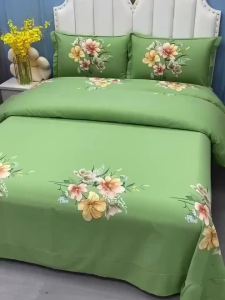 100% Cotton Thickened Four-Piece Set 100% Pure Cotton Brushed Large Floral Wedding Bedding Set Four Seasons Quilt Cover Bed Sheet LZD