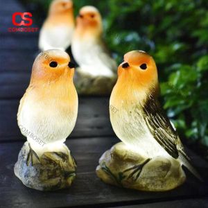 Combo 5 Đèn NLMT Chim Nhỏ Đậu Đá Trang Trí Sân Vườn Dễ Thương