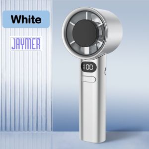 (SG STOCK)  Portable USB Handheld Mini Fan LED Digital Display Long Battery Type C Strong Air Turbo Cooler 1-120 Speed
