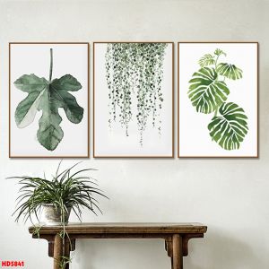 Tranh treo phòng khách tranh phong cảnh tranh hình cây xương rồng tranh giá rẻ combo 3 tranh canvas treo tường tranh decor siêu xinh