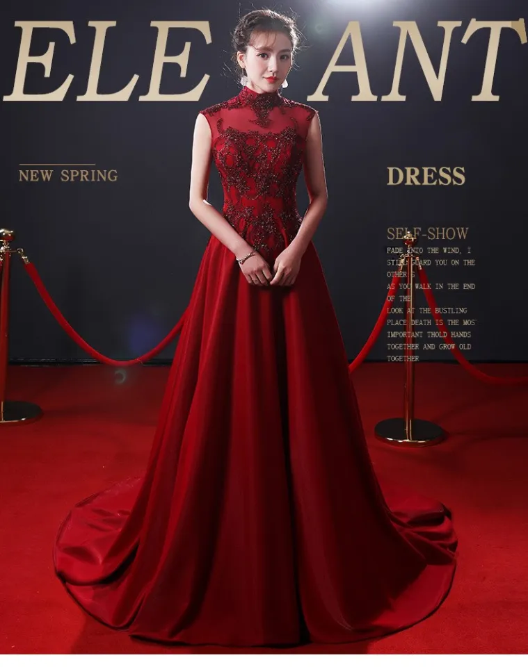 Elegant red evening dresses sale