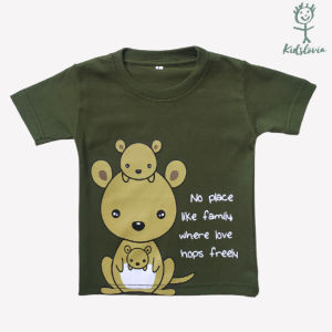 Kaos Anak Laki Laki Perempuan Seri Hewan Binatang Kanguru Biru Bahan Katun Anak Usia 1-6 Tahun