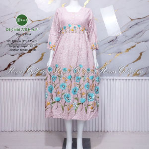 Reens Collection- Batik H.A.P Daster Chibi Lengan 7/8 Daster Panjang Semata Kaki Tali Pinggang Busui