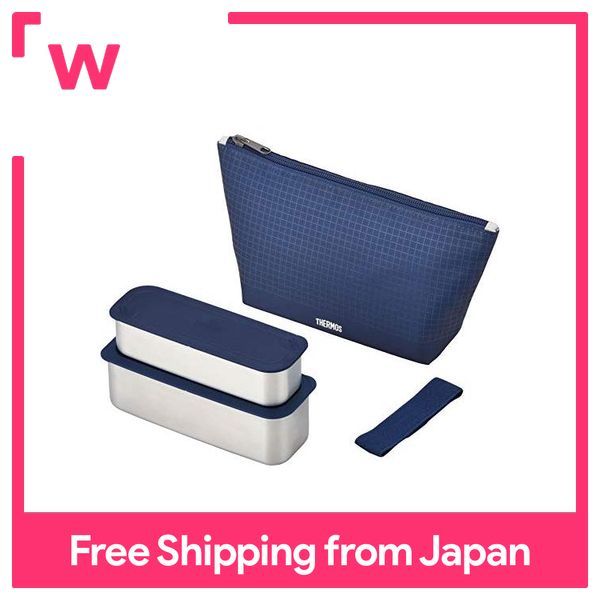 Thermos fresh lunch box 0.6L navy check DSA-604W NC