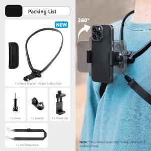 【1Set】U-Neck Holder Mount Neck Mount Holder Lanyard Strap Kalung Leher for Action Camera GoPro & Smartphone