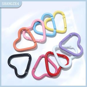 【SHANGZE4】 10pcs Metal Heart Spring Clasp Openable Love Shaped Carabiner Keychain Clips Hook Dog Chain DIY Jewelry Buckles Connector