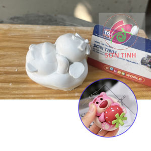 Tượng tô màu GẤU DÂU COSPLAY  tô tượng thạch cao (Không kèm màu) tượng trắng decor
