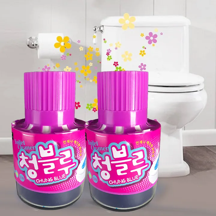 Chai Thả Bồn Cầu Toilet Hàn Quốc Chung Blue - Lọ (Cốc) Tẩy Bồn Cầu Khử Mùi  Diệt Khuẩn Sáp Tẩy Bồn Cầu Hương Basil Chai Thủy Tinh Nắp Nhựa Kháng Khuẩn