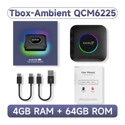 CarlinKit CarPlay Ai Box Android 13 Ultra QSM6225 8-core Smart TV Box Wireless CarPlay Adapter Android Auto Car USB Adapter For OEM Wired CarPlay Car Tbox-Ambient FOTA Upgrade