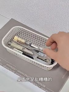 DecoRaya Bakul Simpanan Besi Rak Meja Barang Kecil Organizer Serbaguna Cute Iron Storage Basket Desktop Organizer Wire Mesh Rack Home Office Kitchen Stationery Cosmetics Toys Accessories Living Room Bedroom Desk Shelf Organizer 桌面收纳篮 DR