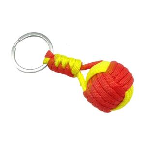 Multifunctional Paracord Key Ring Compact Safety Accessory Feature Weaving Rope Design And Ball Detail