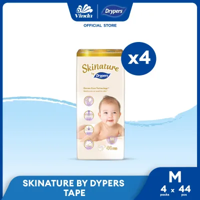 Skinature Baby Diapers NB66/ S58/ M44/ L38/ XL32 (4 Packs) - Super Soft & Allergen-free