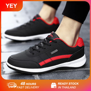 รองเท้าผู้ชาย 2025 แฟชั่นรองเท้าผ้าใบหนัง pu สำหรับผู้ชาย รองเท้าลำลองกันน้ำ ขนาดใหญ่ 45 46 47