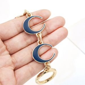 SOTOP ทนทานต่อการใช้งาน สง่างามเรียบหรู รูปทรงดวงจันทร์ กระเป๋าสายรัด กระเป๋าสำหรับขยาย ห่วงโซ่โลหะ กระเป๋าถือกระเป๋าเข็มขัด กระเป๋าโซ่ขยาย อะไหล่มือจับกระเป๋าถือ อุปกรณ์เสริมกระเป๋าผู้หญิง