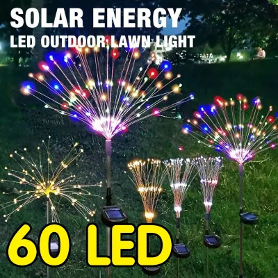 【Buy 1 Take 1】2pcs Solar Garden Lights Outdoor Waterproof LED Firework Lamps for Fowerbed Garden Home Tree Flower Xmas