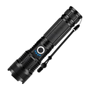 UNI ACE USB Rechargeable Flashlight Type C Waterproof Zoomable LED Torch Camping Emergency Light