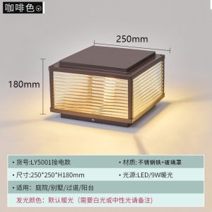 SXH  Outdoor Solar Pillar Light Gate Pillar Waterproof Villa Wall Light Home Super Bright Outdoor Courtyard Fence Light