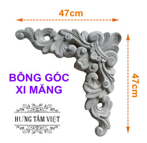 Phù điêu xi măng Bông Góc hoa văn họa tiết BG65x35cm gắn tường trần Decor trang trí công trình Biệt Thự Tân Cổ Điển (phu dieu xi mang phu dieu be tong)