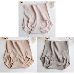 INTIMA 3PCS High Waist Panties for Women Plain Color Femme Briefs Slimming Tummy Butt Lift Underwear Breathable Antibacterial Crotch Plus Size Brief suitable for 40-80kg
