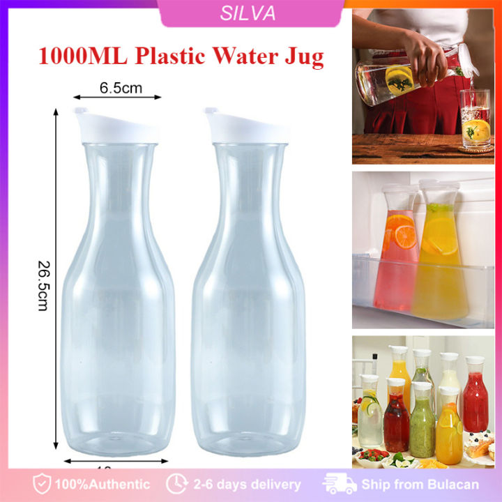 1L Water Jug Tea Juice Drink Bottle Liquid Container Plastic Round ...