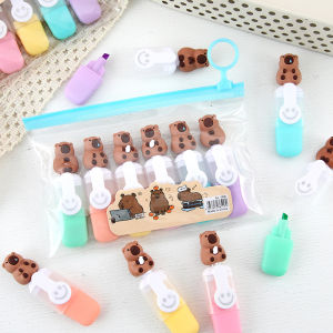 Set bút nhớ mini charm nhân vật ngộ nghĩnh capybara bọt biển bút highlight nhiều màu sắc BUTNHOCAPY089