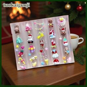 tuokaiguoji 3D Christmas Silicone Nail Mold Santa Claus Gingerbread Snowman Nail Design DIY Manicure Template Tool For Nail Decoration