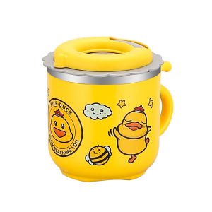[loveme 258]Kids straw cups Breakfast cups Portable spoons Lidded cups Milk cups Student cups Double insulation cups双层保温杯