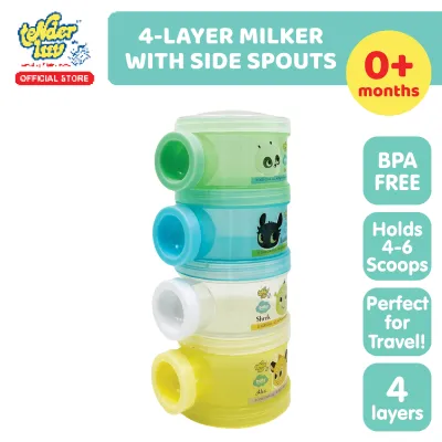 DreamWorks Baby 4-Layer Milker Milk Powder Storage Container with Side Spouts