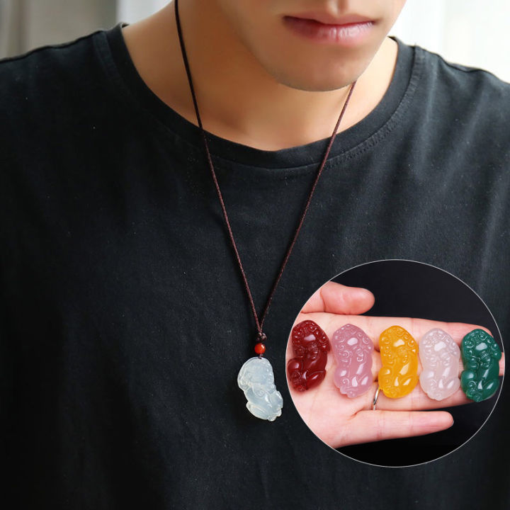 Ready Stock] REAL Natural Green Jade Pixiu Pendant Necklace For