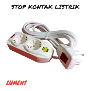 Stop Kontak Listrik 2 Lubang + Panjang Kabel 3 Meter + Steker ON OFF