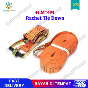 (Dikirim Dari Jakarta)10 Ton Tali Kecepatan Ratchet Tie Down 4 cm x 6M/8M/10M 5CMx 6M/8M Tali pengikat barang /Tali Ikat Barang Mobil Truk 10 Ton X 6M/8M/10M 5CMx 6M/8M