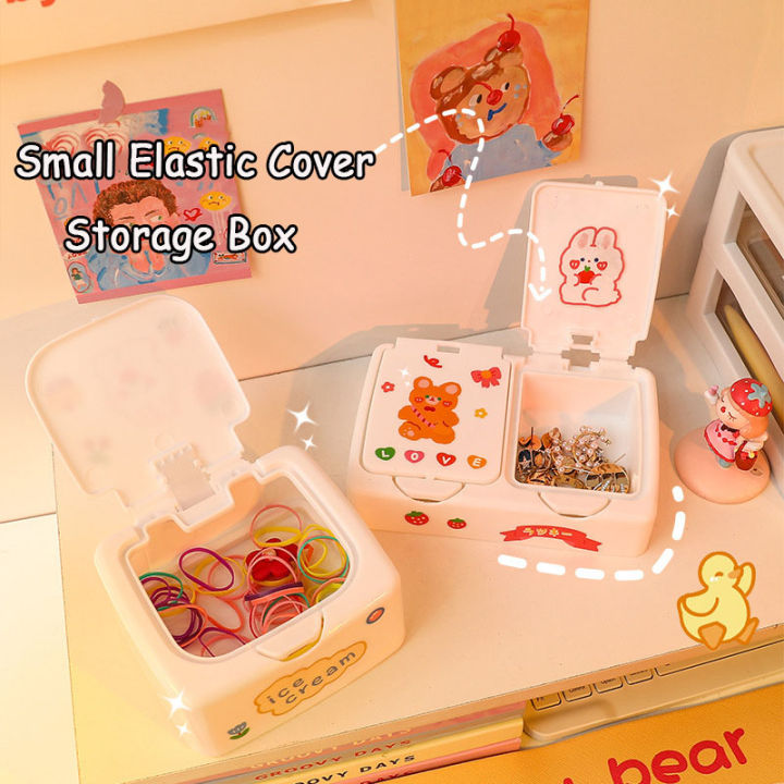 Cute Press Storage Box Student Desktop Makeup Storage Box Multi-functional Student Stationery Storage Organizer Cosmetics Shelf