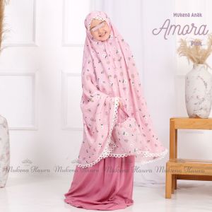 Mukena Anak Tanggung Amora 2in1 Rayon Resleting Dagu