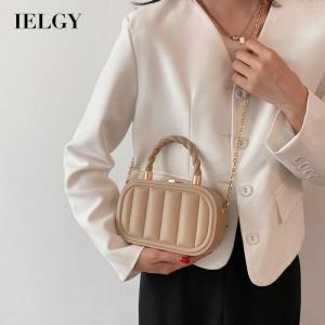 IELGY Túi Vuông Nhỏ Hộp Màu Trơn Dây Xích Cao Cấp Cho Nữ