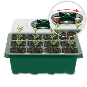 Plastic Seedling Pots 12 Holes Growing Box For Vege Fruit Seeds Greenhouse Garden Seed Tray With Lid Planting Tools