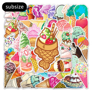 50PCS Cartoon Ice Cream Cute Sticker For Toys Luggage Laptop Skateboard Phone Food Sticker