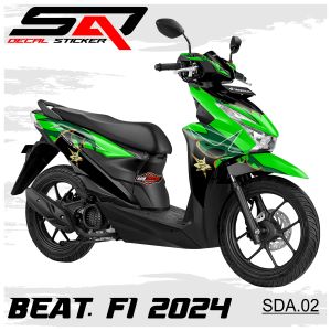 Decal Stiker Custom Full Body BEAT Fi 2024 - Dekal Sticker Variasi Motor BEAT FI 2024 SDA.02