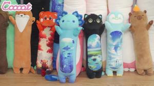 Long Axolotl Plush 20″ Cute Blue Axolotl Body Pillow - Long Axolotl Stuffed Animals Soft Kids Plushie Pillow Toys for Girls (Small)