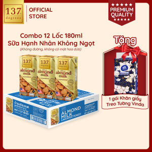 [MUA THÙNG 12 LỐC 180ML TẶNG 1 GÓI TREO TƯỜNG] Sữa Hạt Hạnh Nhân Không Ngọt 137 Degrees Nhập Khẩu Thái Lan Dinh Dưỡng