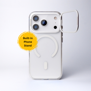 GALADO Titus Stand Case for iPhone 16 Pro Max/15/14/13 Clear Anti-Yellowing Built-In Camera Stand
