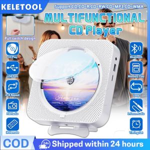 Portable Bluetooth CD Player Home CD Music Player Wall Mountable CD Player Remote Control Built-in HiFi Speakers LED Display FM Radio Boombox