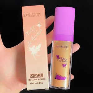 [Ready Stock+COD] Gege Bear Flash Ribbon Highlight Face Body Brighten Nature Contouring Powder Highlighter Pat Powder
