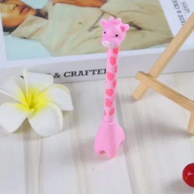 Pena Tinta Hitam Karakter Hewan Lucu Model Animal Pen Gel Jerapah Girrafe Ballpen Pena Pulpen Ujung Lancip Karakter BRG