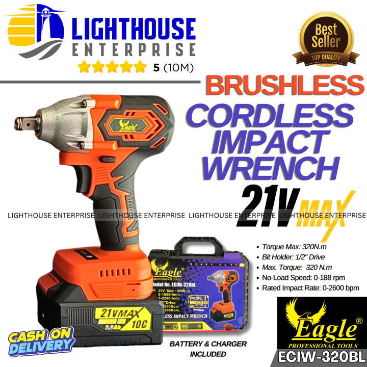 21V Cordless Brushless Impact Wrench with Socket Set (ECIW320BL